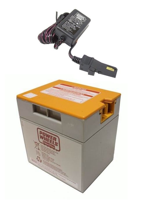 Power Wheels 12V Orange Top Battery and Charger Combo 00801-1661-1778