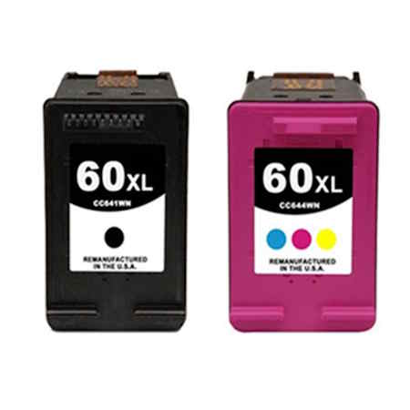 HP-60XL Black and Color Ink Cartridge Compatible Combo High Yield