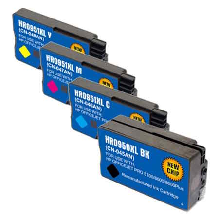 HP-950XL HP-951XL Compatible Ink Cartridge Combo High Yield BK/C/M/Y