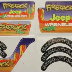 DECAL FOR FIRE ROCK JEEP