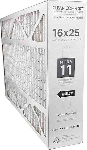 Furnace Filter MERV 11 Size 16 X 25 X 4 5 AMP-11-1625-45