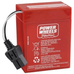 Power Wheels Battery Red Type A  6V. 9.5Amps